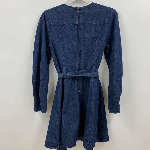 Free People Karmen Denim Tie Belt Mini Dress Sz XS - Picture 5 of 12